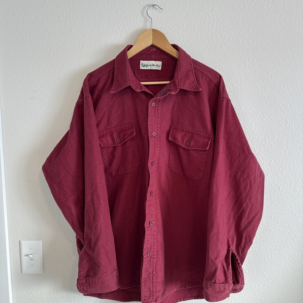 Vintage Gander‎ Mountain Chamois Shirt XL Red 90s Flannel Hiking Camping work